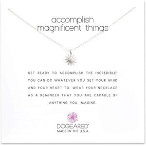 Dogeared "Accomplish Magnificent Things" Sterling Silver Pendant Necklace 18 NEW